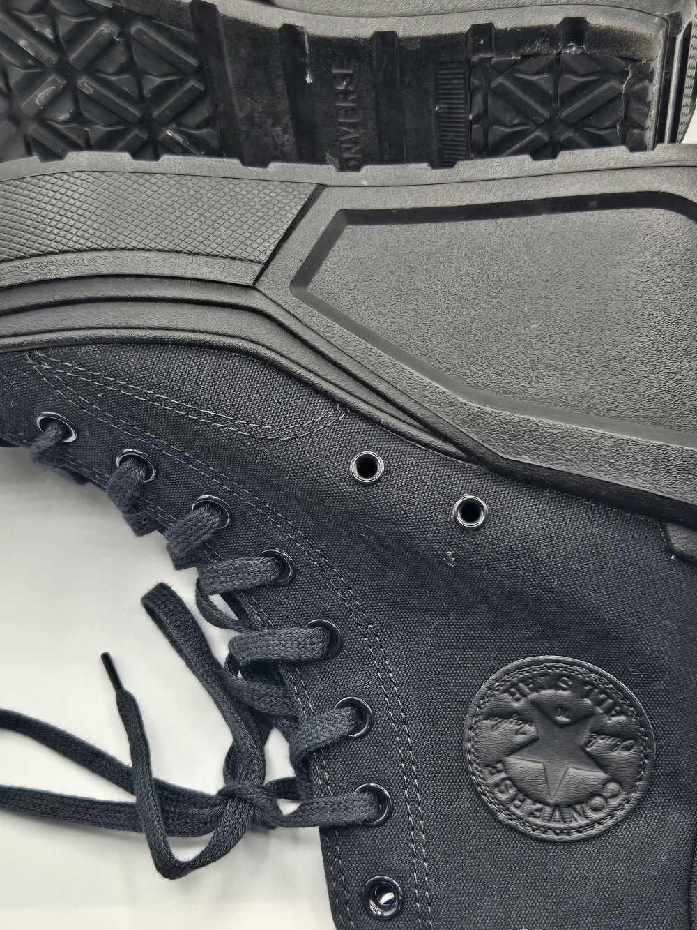 Converse Chuck 70 De Luxe Wedge High Top Triple Black Platform Sneakers Women’s - Picture 4 of 9